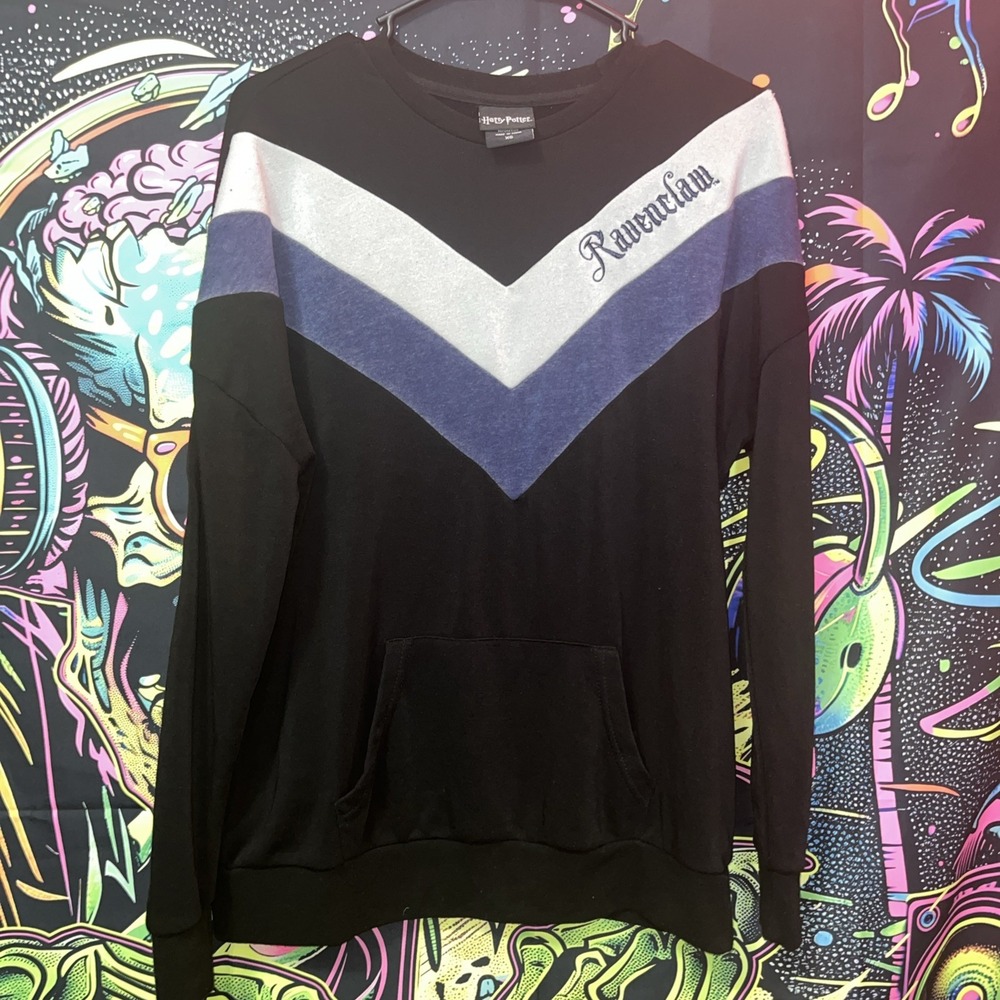 Harry Potter Ravenclaw Chevron Sweatshirt Kangaroo Pocket Size Extra Small
